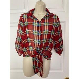 Wet seal sheer button up blouse